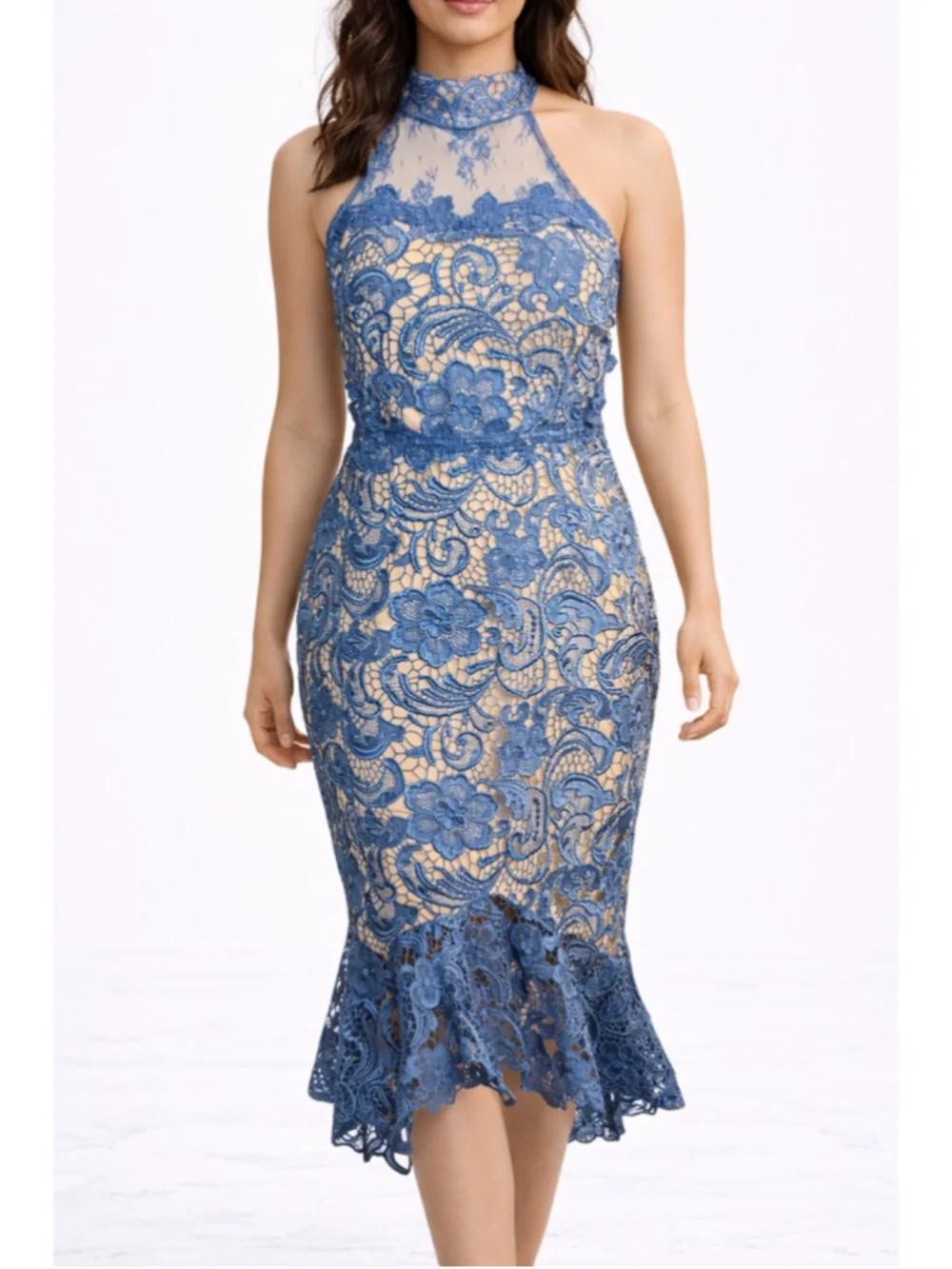 The Clothing Company Blue Lace Mermaid Dress Size M